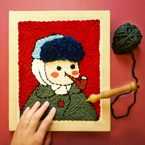 Russian pox embroidery diy material bag couple Van Gogh handmade embroidery