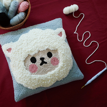 Russian poke embroidery small sheep pillow material bag handmade embroidery cross embroidery DIY couple Poke Poke Poke Poke Poke Poke show