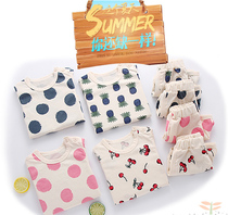 Baby short sleeve set baby half sleeve two-piece set boys and girls T-shirt shorts summer cotton thin 0-2 years old