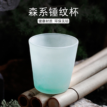 Girl heart forest hammered cup Japanese small fresh mint green cup Whisky cup Water cup Nordic ins style