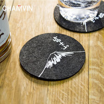 Niche ins wind Japanese felt coaster Absorbent wool felt Simple coaster Bar wine glass felt Mount Fuji