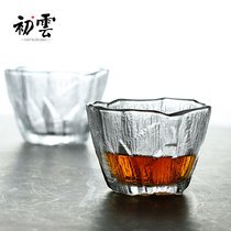 2021 New ice heart cup Japanese hammer crystal glass Whisky cup Beer teacup Cup Chuyun design
