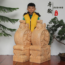 Stone carving door pier holding drum stone pair of white marble household town house stone drum door as a decoration Blue stone lucky Pixiu door drum