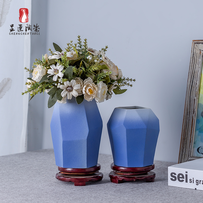 Jingdezhen ceramic Nordic vase contracted TV ark of desk of I sitting room porch creative furnishing articles dried flower vase