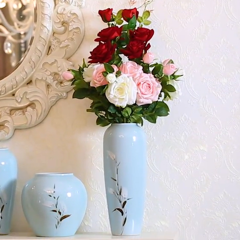 Jingdezhen Chinese dried flower vases, ceramic furnishing articles flower arranging I and contracted sitting room creative porcelain home decoration