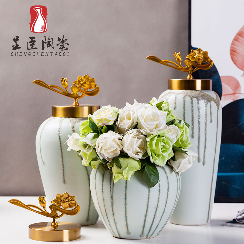 Boreal Europe style restoring ancient ways ceramic flower arranging flower implement home desktop accessories porch place floret bottle of TV bar face