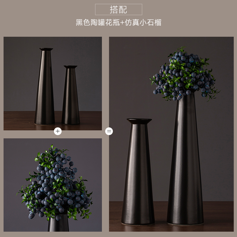 Jingdezhen ceramic vase simple retro black sitting room porch TV ark, home furnishing articles new decorative vase