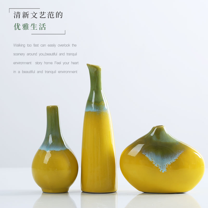 Jingdezhen ceramics floret bottle arranging flowers sitting room place small and pure and fresh Nordic manual TV ark, home decorations