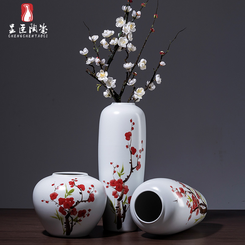 Jingdezhen ceramic vase furnishing articles sitting room bedroom office office table, tea table porch the white dried flower bottle