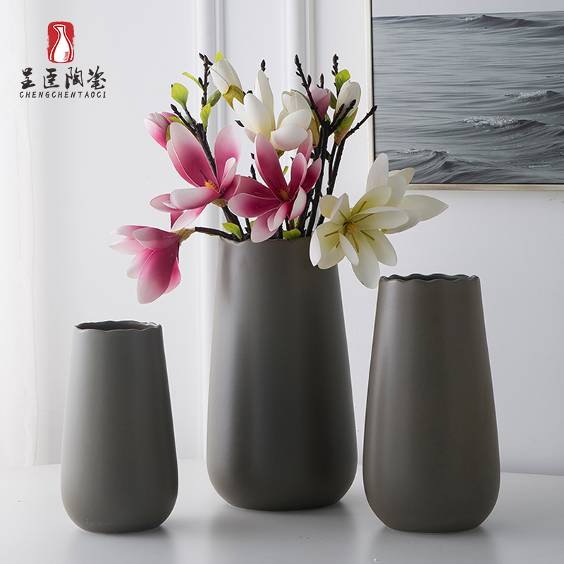 Jingdezhen porcelain vase furnishing articles ceramic bottle arranging flowers sitting room office table northern wind art deco floret bottle