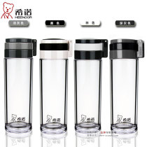 Xinuo PC cup Plastic cup thickened drop-proof heat insulation water cup with tea partition Tea cup free lettering