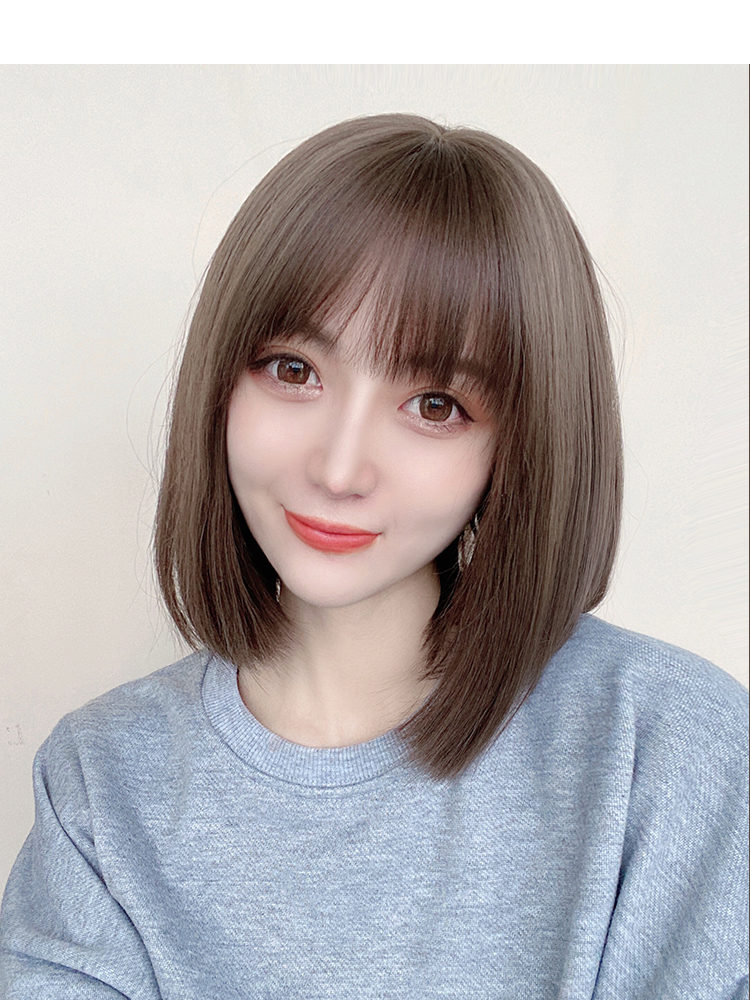 ベ鬼鬼家゛假发女短发梨花头自然少女波波头锁骨短发网红全头套式