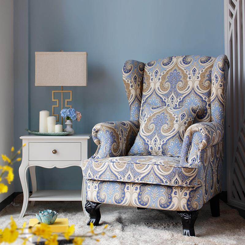 经典美式布艺单人沙发