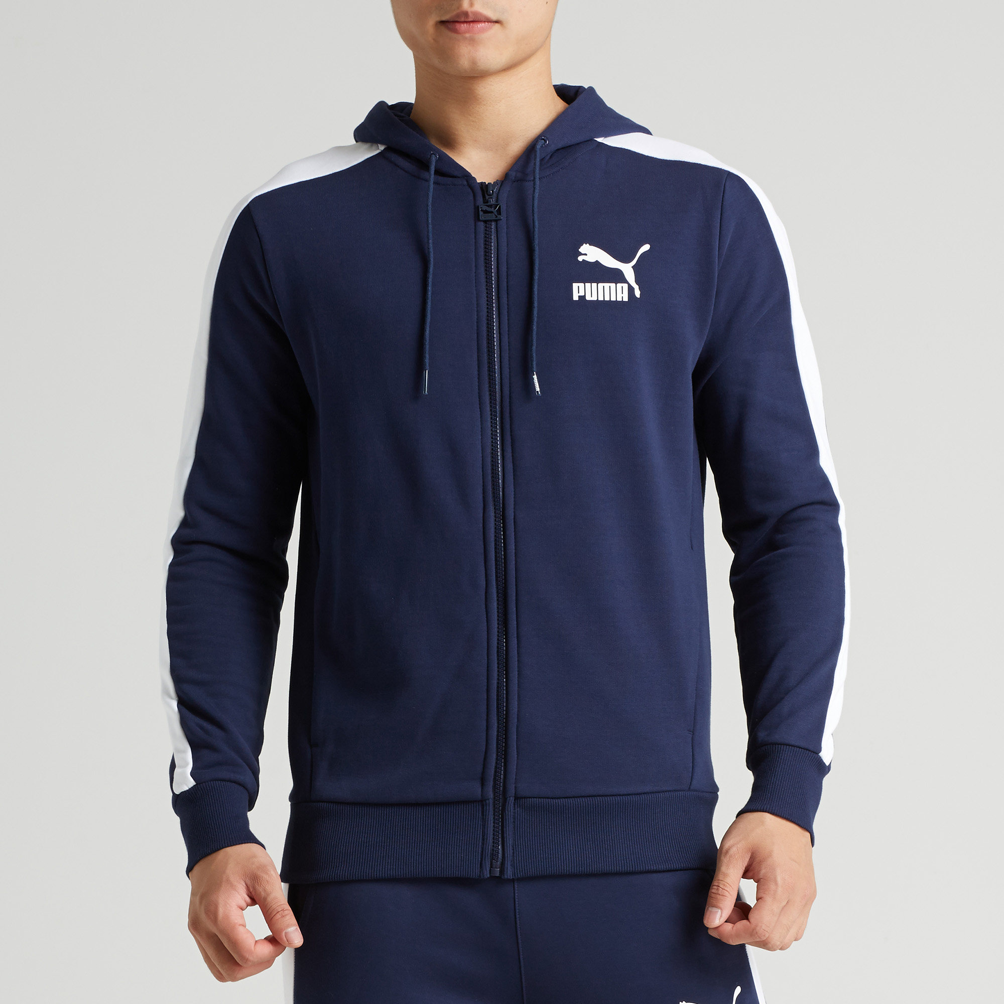 puma彪马官方 男子拼接连帽外套 classics t7 logo 577586