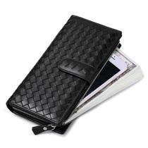 Avane Love Manny Weaver Wallet Male Leather Zipper Fashion Handbag Men Youth Leisure Phone Bag