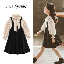 3 Kids 4 Girls Dress 5 Spring Autumn 2022 New Princess Dress Influencer 6 Year Old Girls Set