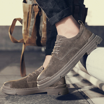 Tide brand Martin boots mens low-top leather British style wild Korean version of casual tooling fur frosted leather mens shoes