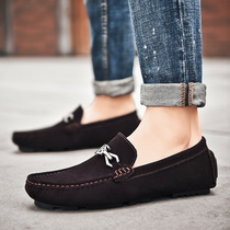 Hong Kong trendy brand leather Doudou shoes mens spring new Korean version of casual casual word pedal lazy fashion loafers