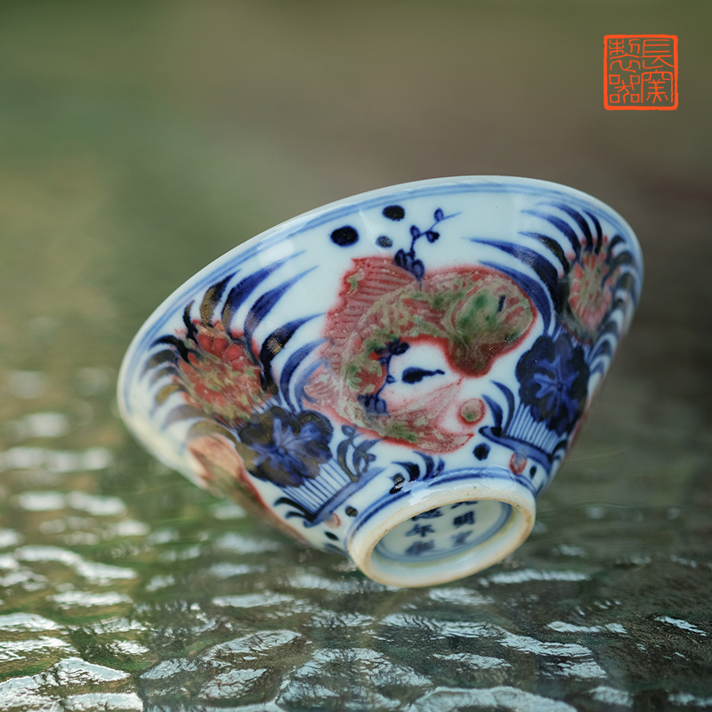 Long up controller hand - made porcelain jingdezhen ceramics youligong perfectly playable cup sample tea cup tea cup by hand