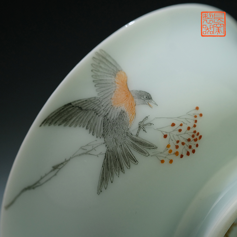 Rare and offered the home - cooked ju long up controller color ink figure view taste a cup of tea cups sample tea cup of jingdezhen ceramic tea set by hand