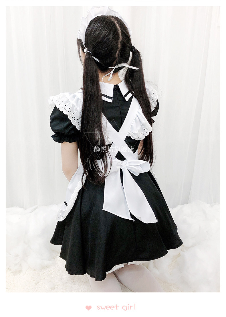 日系经典黑白女仆装哥特女装大佬咖啡女佣制服lolita洋装cosplay
