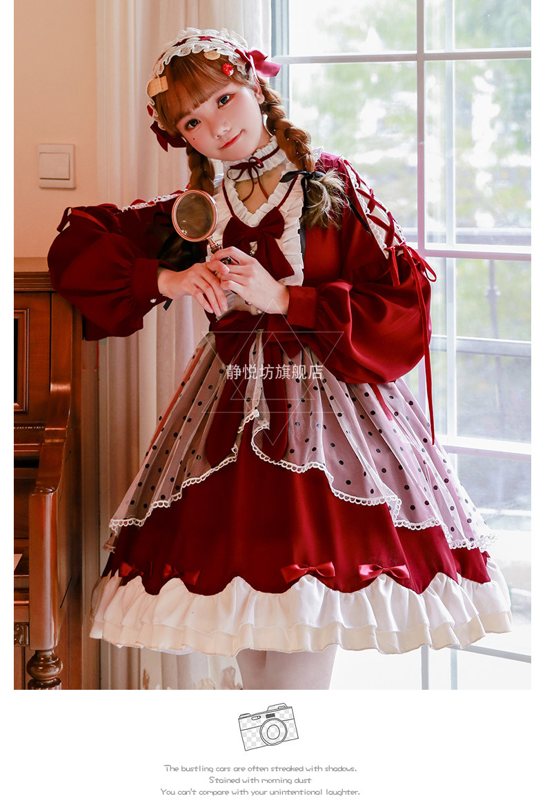 原创 洛丽塔软妹萝莉长袖秋冬新年日系lolita洋装白雪姬op连衣裙