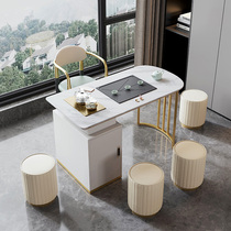 Light luxury Kung Fu tea table Simple modern rock board household small apartment tea table tea set combination balcony tea table