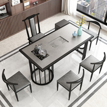 New Chinese tea table and chair combination office tea drinking table Zen tea making table Modern minimalist table Kung Fu tea table