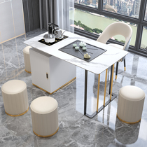 Rock board tea table Light luxury tea table integrated table Simple modern small household balcony Kung Fu tea table chair combination