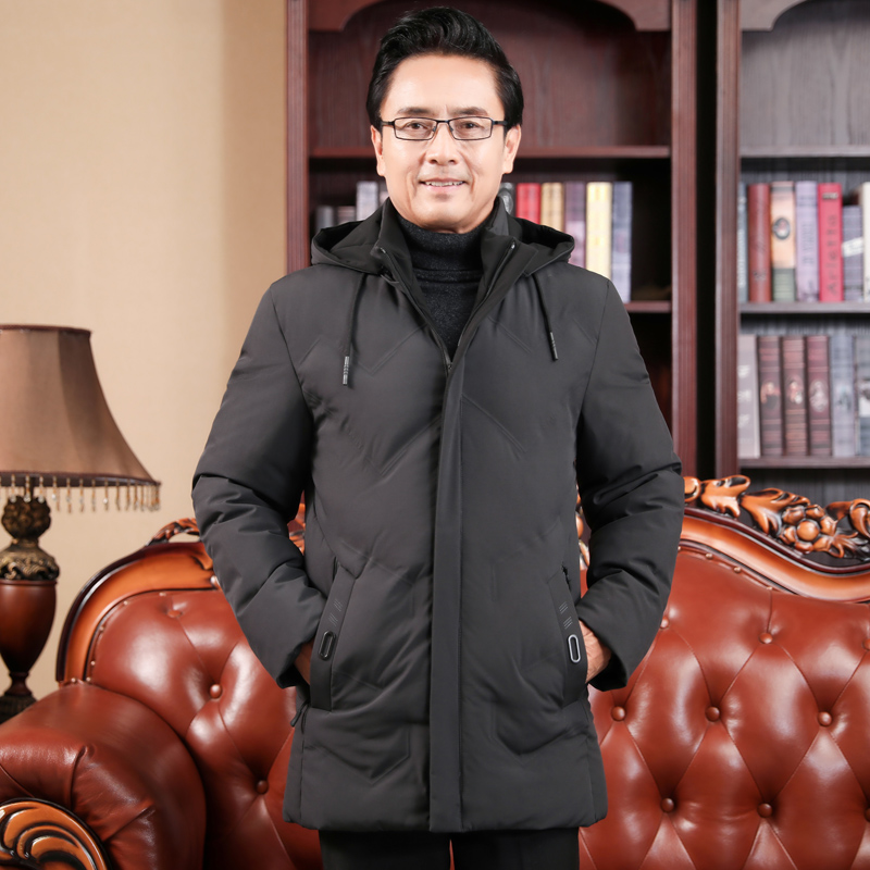 爸爸棉衣中年冬装外套男士爷爷羽绒棉服冬季中老年人加绒加厚棉袄