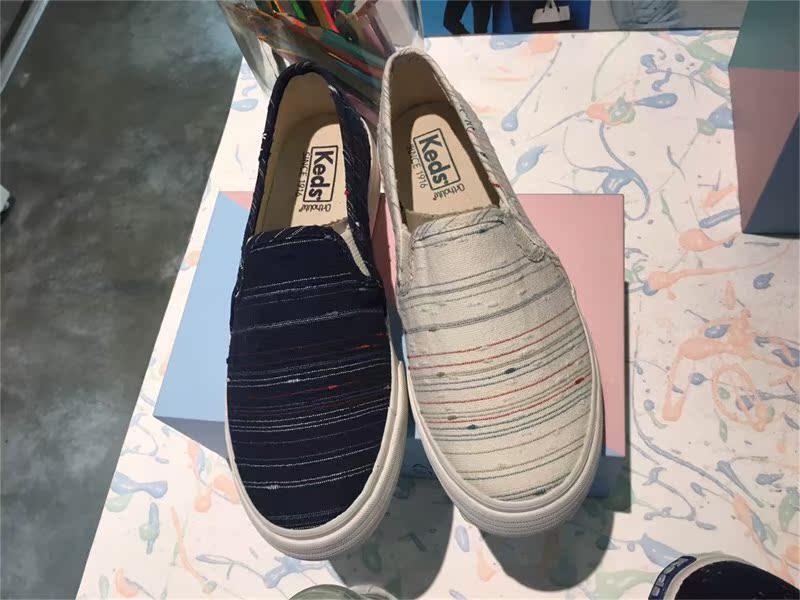 jimmychoo圍巾臺灣官網 ceci 臺灣代購 keds 簡約條紋休閑鞋新品女式民族風平底佈鞋 jimmychoo官網