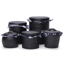 Zhongzheng household ceramics Zen Rhyme sealed pot Tea black pottery Bamboo joint tea pot Kung Fu tea set Tea ceremony zero matching