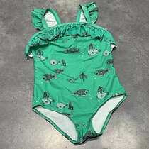 Export European and American women Middle-children green small fish in front chest lace and double shoulder strap lace triangle conjoined swimming tide