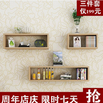 Hanging 3 piece set wall wooden frame beauty salon hairdressing nail product cabinet wall cabinet handicraft display cabinet