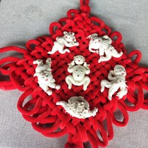 Folk intangible cultural heritage pure handicrafts interior decoration plastic painting flower bun year old safe ornaments