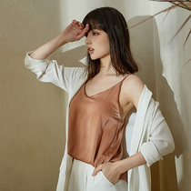 Chiffon suspenders womens inner thin shoulder straps One-piece summer sexy V-neck base beauty back vest with chest pad top