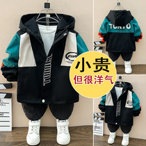Boys autumn coat 2021 new childrens foreign style coat spring and autumn small children handsome clothes tide children