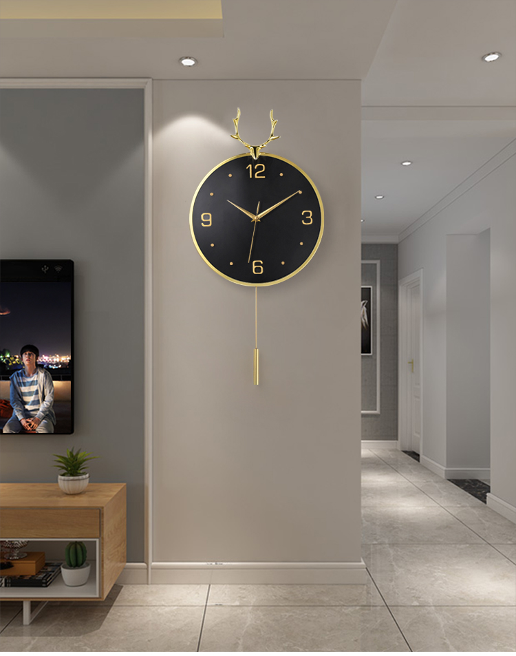 现代简约家用客厅挂钟北欧风格时尚大气时钟轻奢个性艺术挂墙挂表