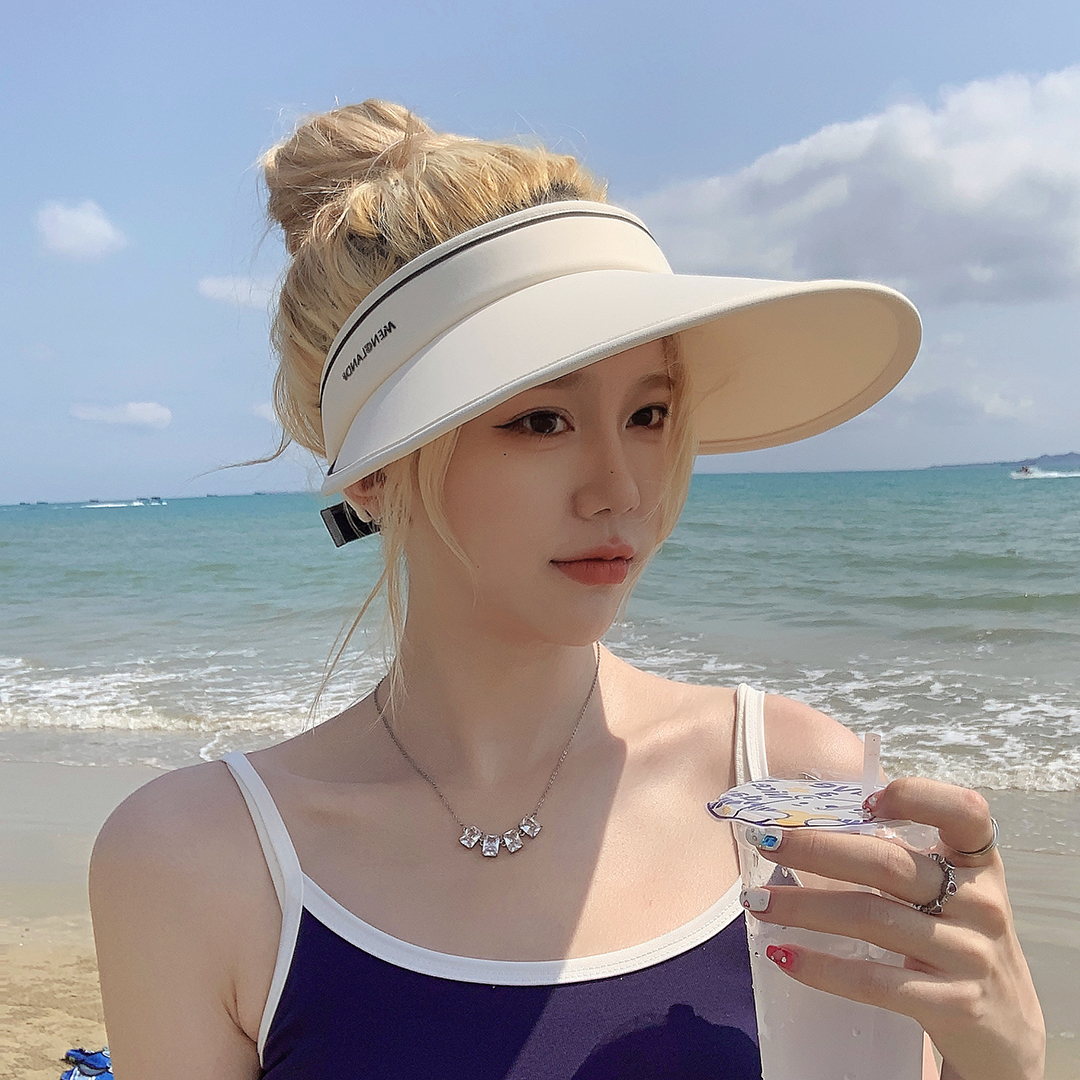 冰丝uv大帽檐防晒帽女夏季防紫外线遮阳帽户外沙滩遮脸太阳空顶帽