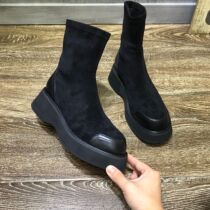 2022 European station autumn and winter all-match new muffin thick bottom elastic ankle boots womens Martin boots thin boots womens boots trend