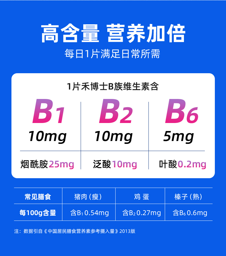 【可签到】禾博士多种B族维生素片30粒