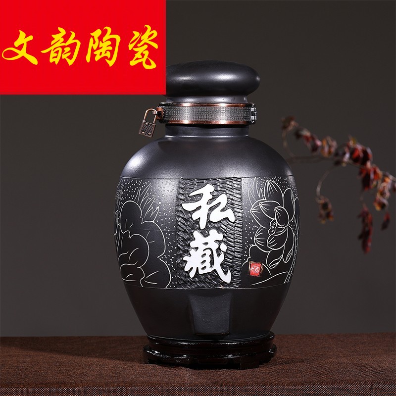 Jingdezhen ceramic jars archaize mercifully bottle hip belt leading seal wine jar 10 jins 20 jins 30 pounds