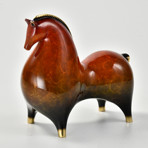 Ma to successful pure copper all copper ornaments Tang Ma Crafts gift office Company opened to give leadership gifts