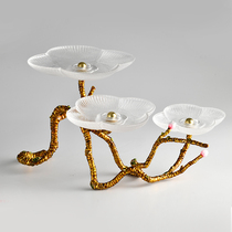 2022 new luxury atmosphere high grade art fashion decoration fruit plate decoration model room hotel living room dining room