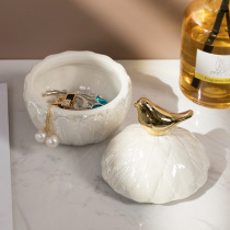 European-style American high-end exquisite ceramic storage tank decorative ornaments with lid creative jewelry box high-grade