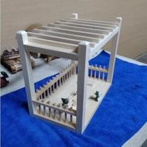 Solid wood cottage handmade DIY cottage Small garden with swing seesaw Cheese cat house toy