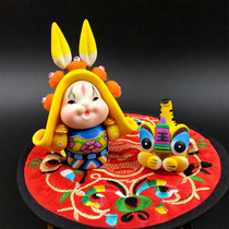 Old Beijing Gift Rabbit Child Lord Small Swing Piece Soft Pottery Rabbit Lord Zodiac Zodiac Signs Birthday Gift gift Gift Souvenirs