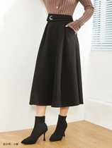 Seven Volume One cut small black high waist skirt women fashion temperament elegant skirt long skirt women new 744