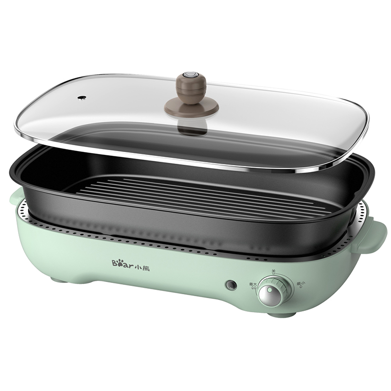 little bear multi-function cooking pot detachable six-disc net red barbecue machine hot pot barbecue frying cooking integrated pot household