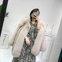 2022 new imported whole leather fox fur coat mid-length fur coat Haining anti-season winter womens